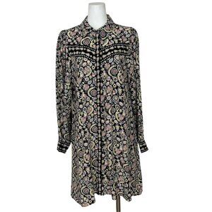 Boden Black Floral Paisley Mini Dress